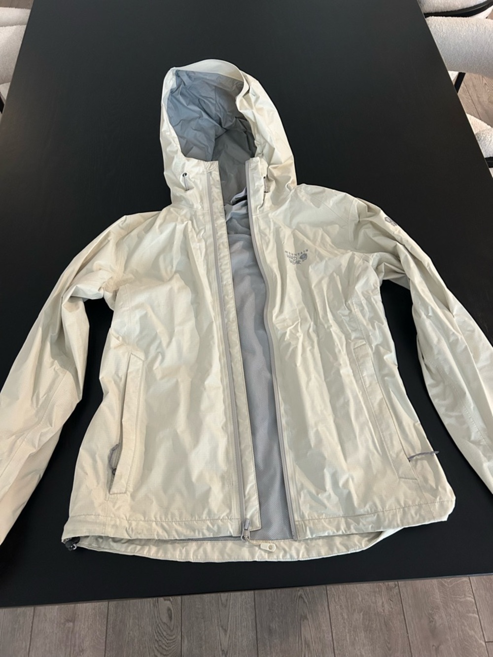 Mountain Hardware Off white Hooded Rain Jacket